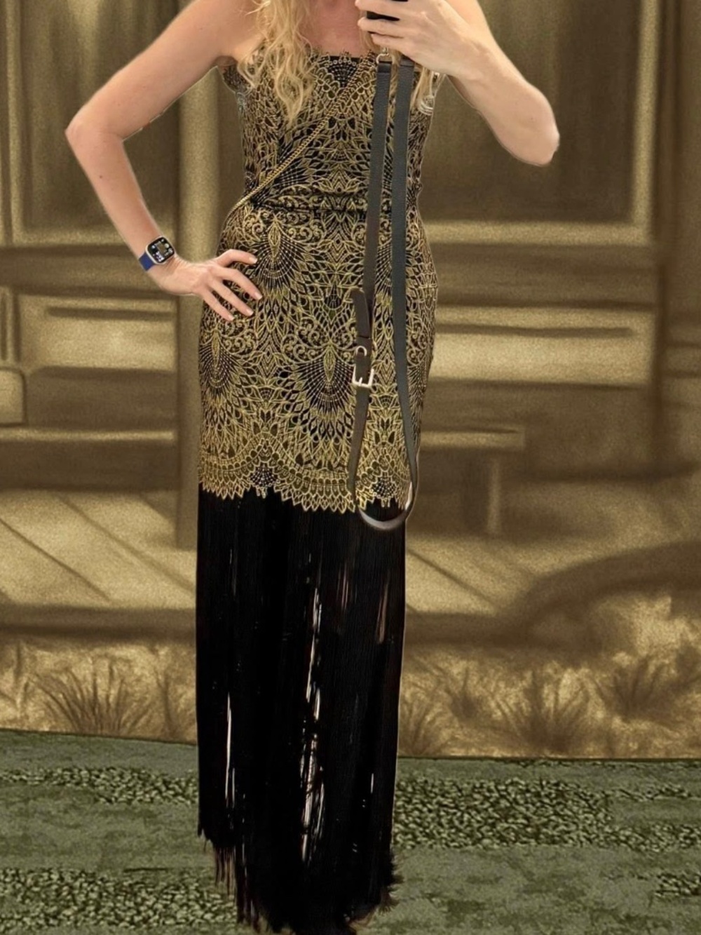 Helsi Naomi Strapless Metallic Fringe Gown - Picture 3 of 5